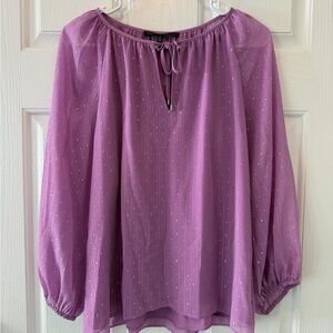 Women’s Purple Lavender top with Tie Neck White House black market
